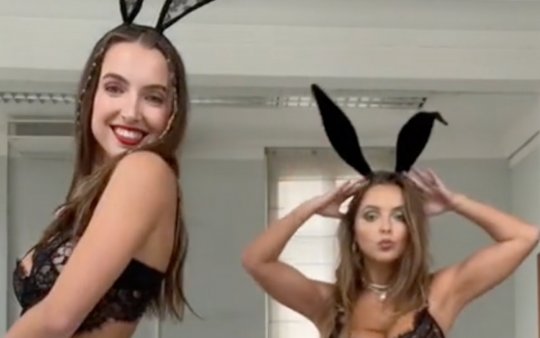 Zusjes Stevens brengen in doorzichtige paasoutfit fans in extase (VIDEO)