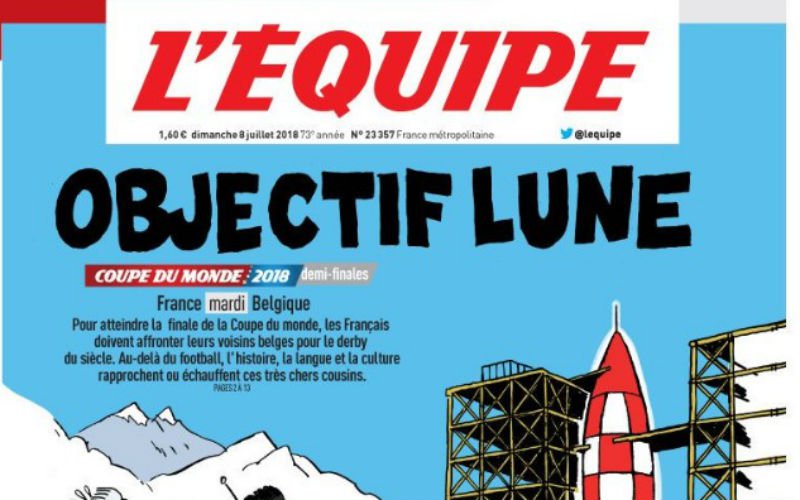 L'Equipe pakt in aanloop naar Frankrijk-België uit met deze voorpagina