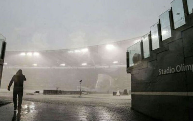 UPDATE: Noodweer teistert Lazio-AC Milan