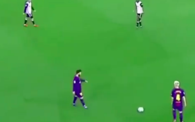 En plots doen Messi en Rakitic dit tegen Valencia (Video)