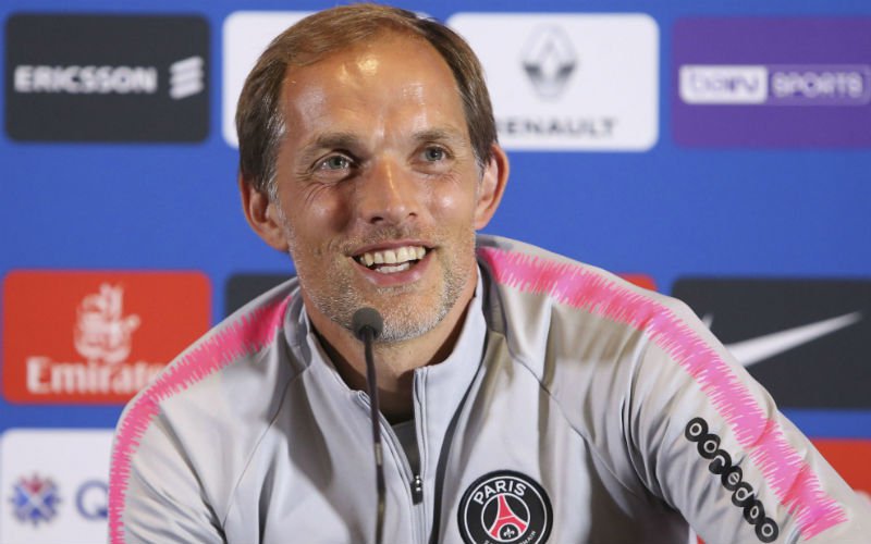 PSG-coach Thomas Tuchel kijkt met hele grote ogen naar Club Brugge